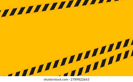 warning alert yellow background with black stripe and blank space vector