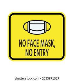 warning to always use a face mask with a simple illustration.vector image