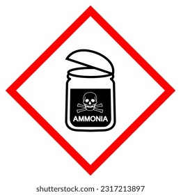 Warning Ammonia Symbol Sign ,Vector Illustration, Isolate On White Background Label. EPS10