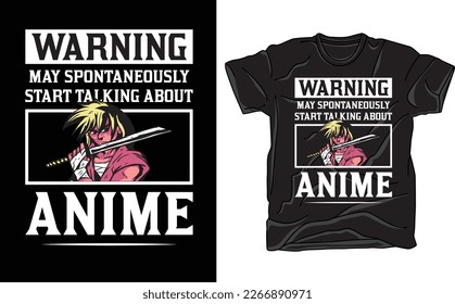 Warning Anime T shirt Design svg