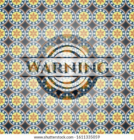 Warning arabesque emblem. arabic decoration.