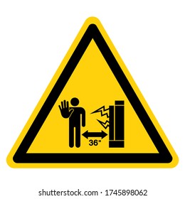 Warning Area In Front Of This Electrical Panel must Be Keep Clear For 36 Inches Symbol Sign, Vector Illustration, Isolate On White Background Label. EPS10