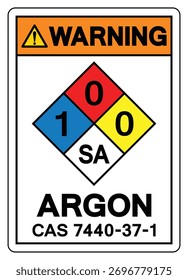 Símbolo De Argon De Aviso, Ilustração De Vetor, Isolar No Rótulo De Plano De Fundo Branco. EPS10
