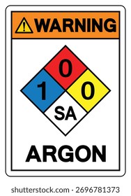 Warnung Argon Symbol Zeichen, Vektorgrafik, isolieren auf weißem Hintergrund Etikett. EPS10