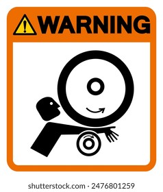 Warning Arm in Rollers Symbol Sign, Vector Illustration, Isolate On White Background Label .EPS10