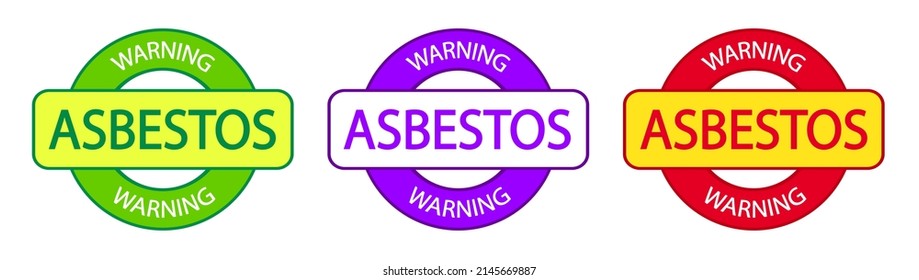 Warning Asbestos Logo Stamp Cancerogen Danger Stock Vector (Royalty ...