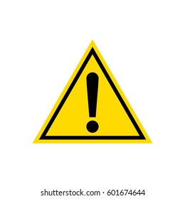 Warning, attention, alert, caution, hazard, yellow triangle sign icon isolated on white background