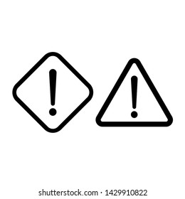 Warning attention with exclamation mark sign icon vector illustration