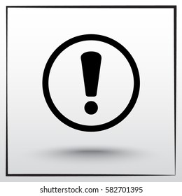 Warning attention with exclamation mark sign icon, vector illustration. Flat design style