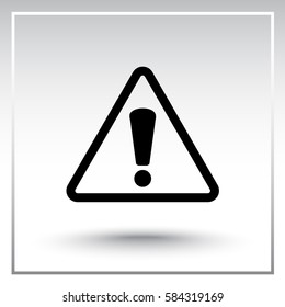 Warning attention with exclamation mark sign icon, vector illustration. Flat design style