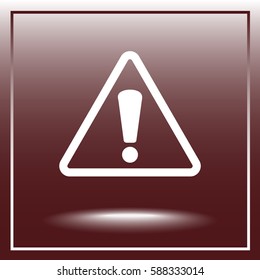 Warning attention with exclamation mark sign icon, vector illustration. Flat design style