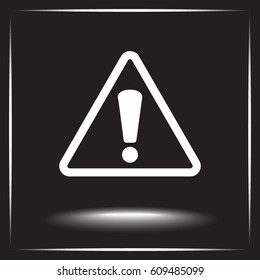 Warning attention with exclamation mark sign icon, vector illustration. Flat design style