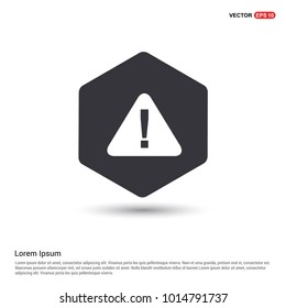 Warning, attention icon Hexa White Background icon template