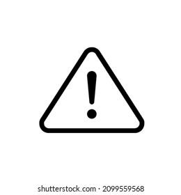 Warning attention icon in triangle isolated on white background