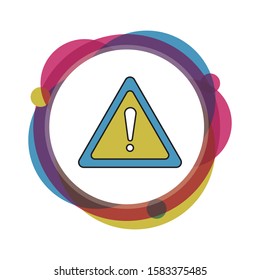 warning attention icon with white background