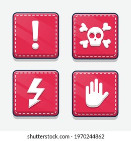 warning attention icons vector cartoon