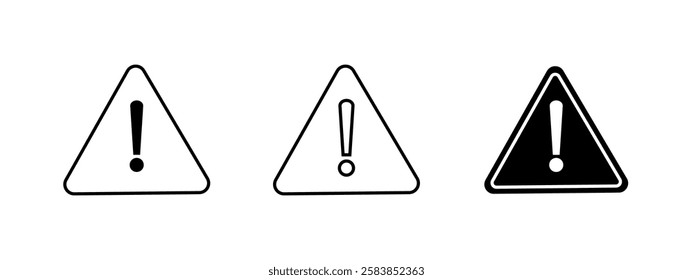 Warning and attention icons.Exclamation marks. Caution alarm set, danger signs.Vector illustration