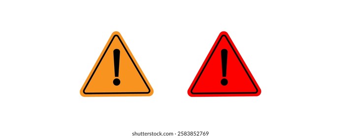 Warning and attention icons.Exclamation marks. Caution alarm set, danger signs.Vector illustration