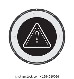warning attention line icon flat design