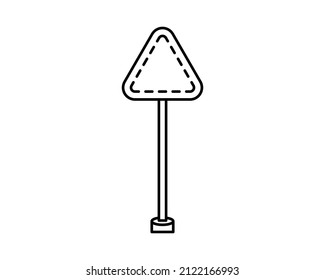 Warning attention line icon, outline vector sign, linear style pictogram isolated on white. Road sign outline symbol, logo illustration. Editable stroke.