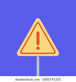 Warning Attention Sign Alert. Hazard warning attention sign with exclamation mark symbol. Danger, warning sign, attention.