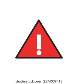  Warning Attention Sign Alert in red. attention icon. danger symbol on white background