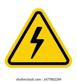 warning attention sign with electic mark symbol