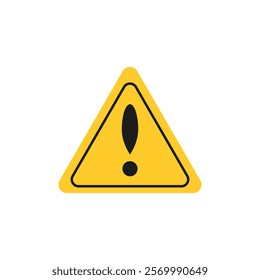 Warning attention sign flat line symbol set.