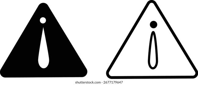 Iniciar sesión de atención de advertencia de estilo plano, colores negro, amarillo y rojo, señales de peligro y advertencia, icono de advertencia de peligro
