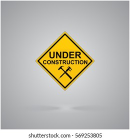 Warning attention sign. Under construction.