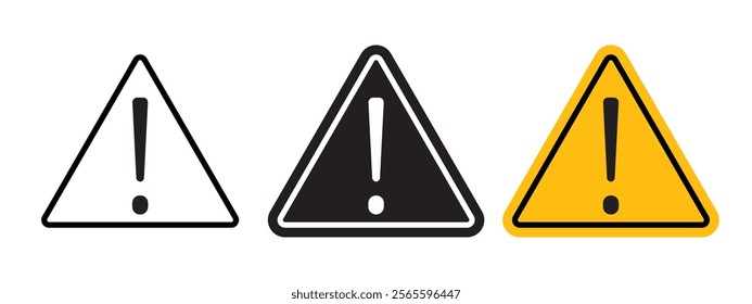 Warning attention sign vector in black and yellow colors