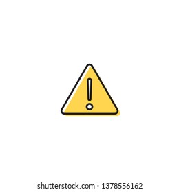 warning Attention Sign vector Icon Flat Graphic Design isolated on white