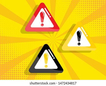 warning, attention sign vector illustration flat design