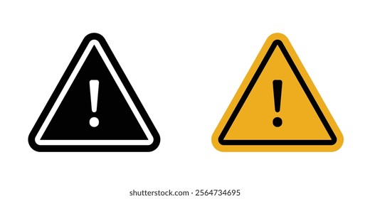 Warning attention sign vectors in flat syle