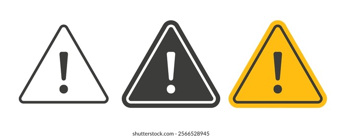 Warning attention signs collection for website design, app, UI design.