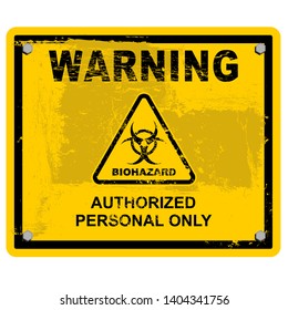 warning, authorized personal only, sign vector
