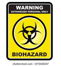 Warning, authorized personal only, sticker