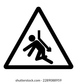 Warning Back Crush Force From Above Symbol Sign, Vector Illustration, Isolate On White Background Label .EPS10