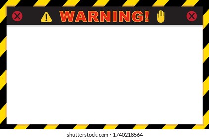 Warning background - emtry space for decoration.