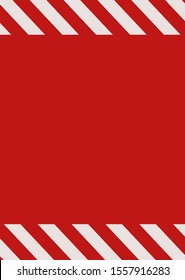 warning background with red white stripes and copy space