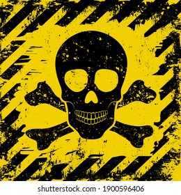 warning background with skull and crossbones