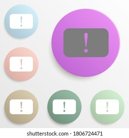 Warning badge color set. Simple glyph, flat vector of web icons for ui and ux, website or mobile application