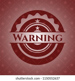 Warning badge with red background