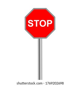 Símbolo de prohibición de advertencia, STOP, icono de prohibición con fondo blanco. Vector