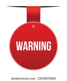Warning banner design. Warning icon. Flat style vector illustration.