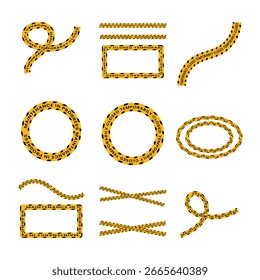 Warning banners. Warning tapes vector illustration. Perfect for construction site, maintenance time caution.