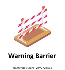 Warning Barrier Vector icon which can easily modify or edit
