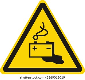 Warning battery charging sign. Vector illustration