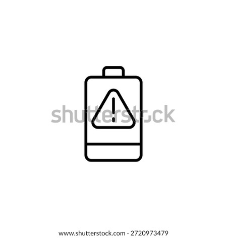 Warning Battery Status Icon Minimal Outline Design