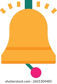 Warning Bell Alarm Icon Vector Flat Illustration